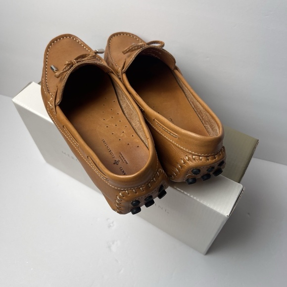 Mercanti Fiorentini Tan Leather String Tie Driving Shoe Loafer, Women's 8.5M - Picture 5 of 13
